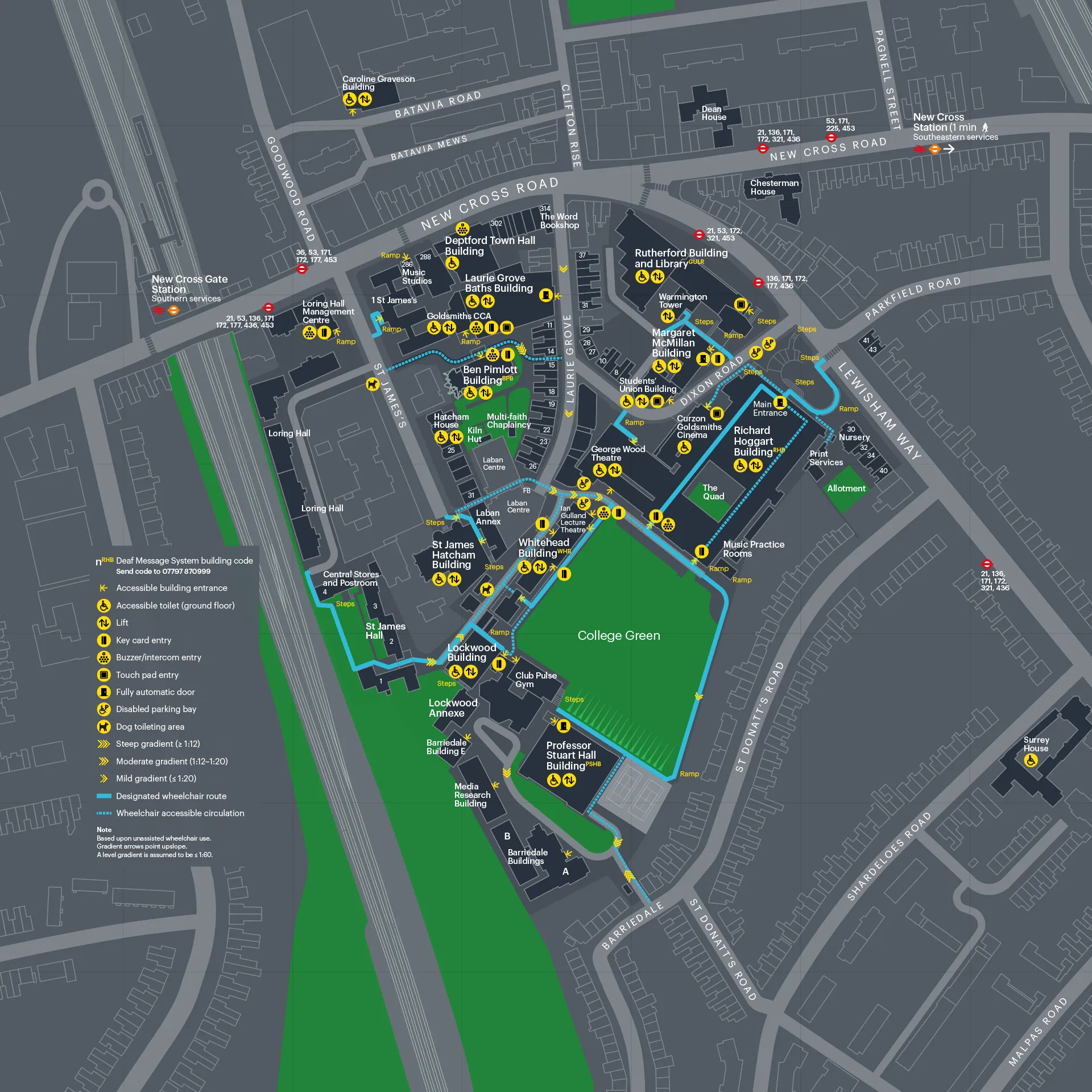 Extract of accessibility campus map