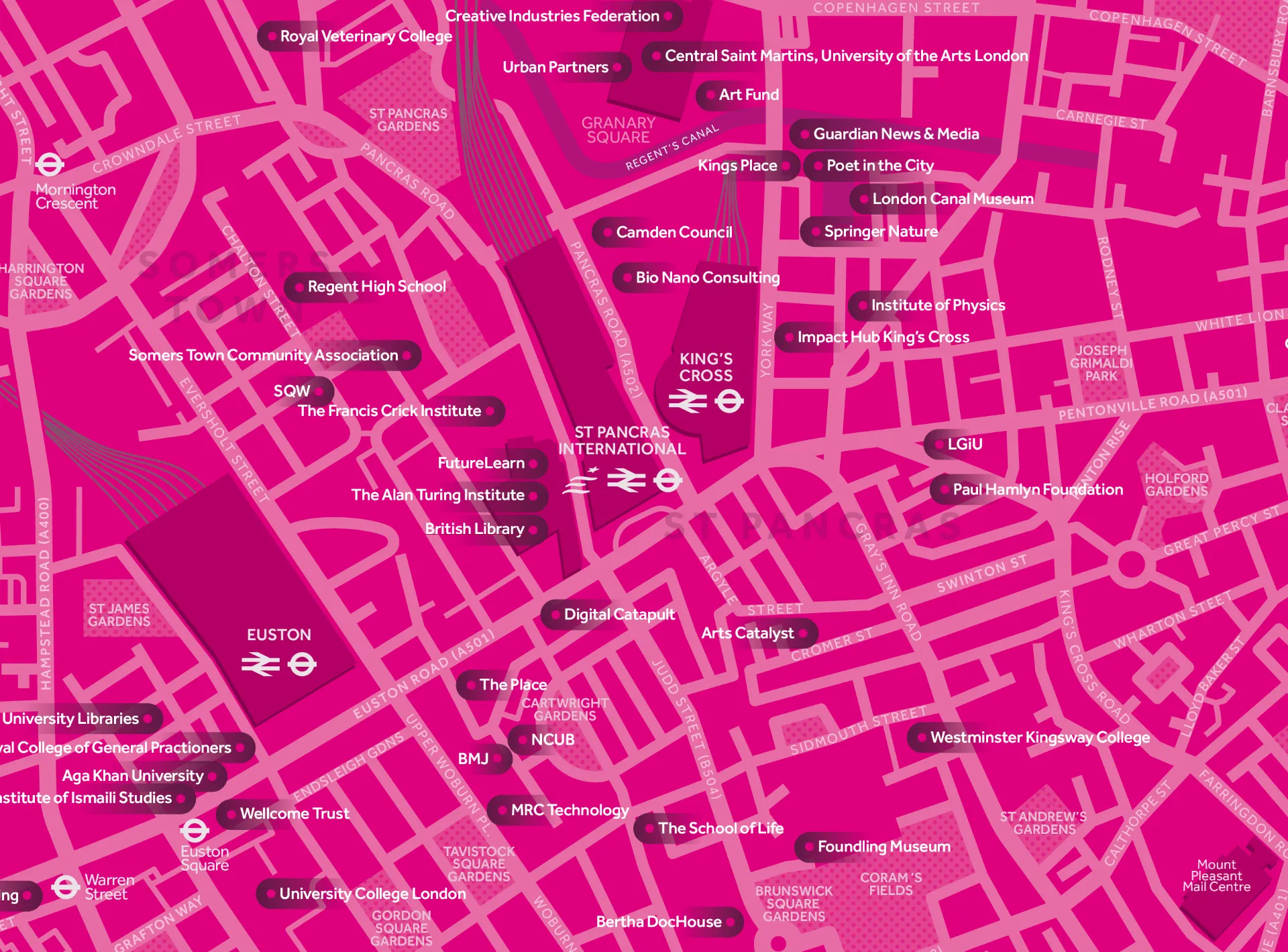 Extract of the Knowledge Quarter map