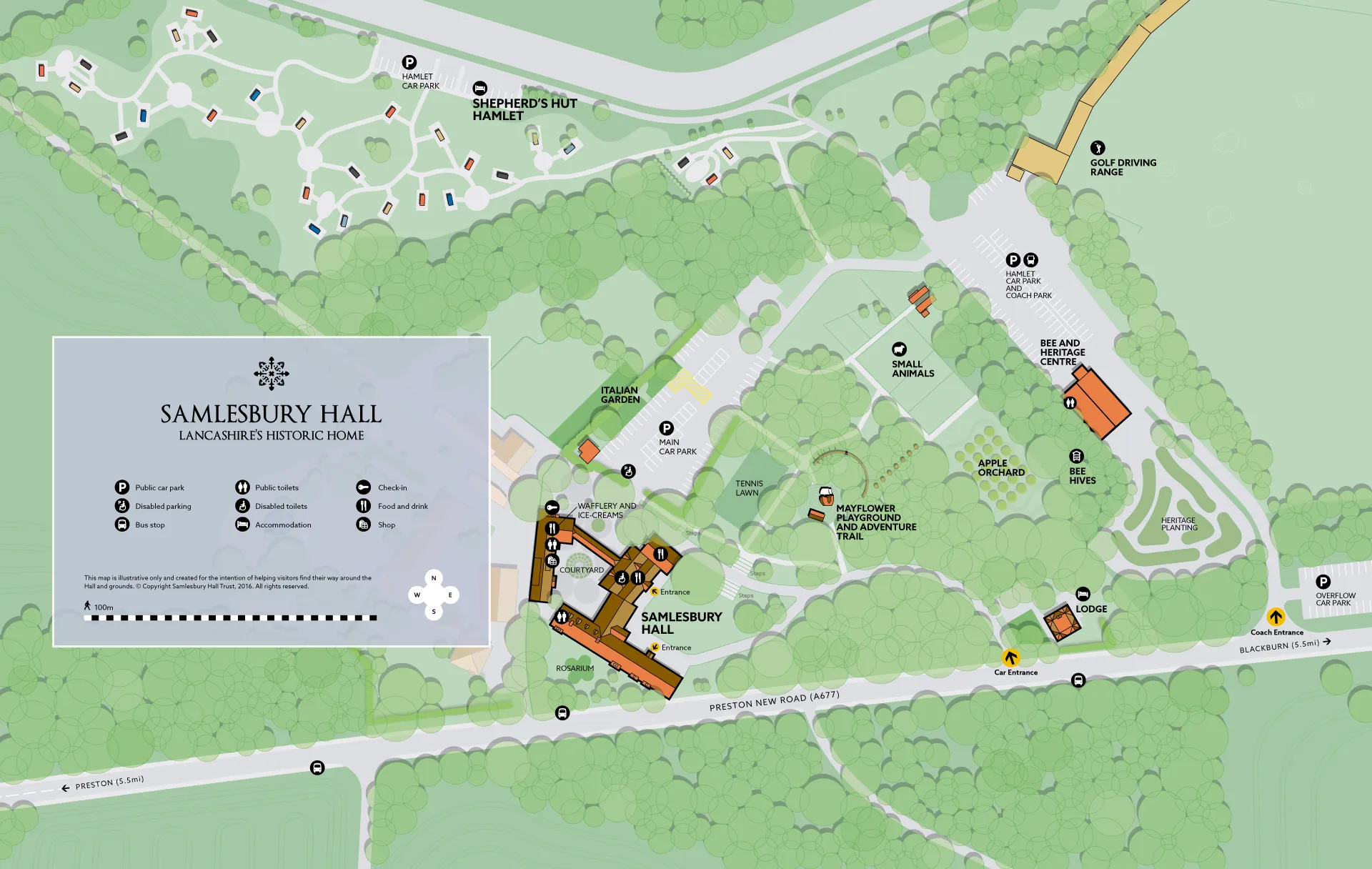 The full extent of the mapping of Samlesbury Hall