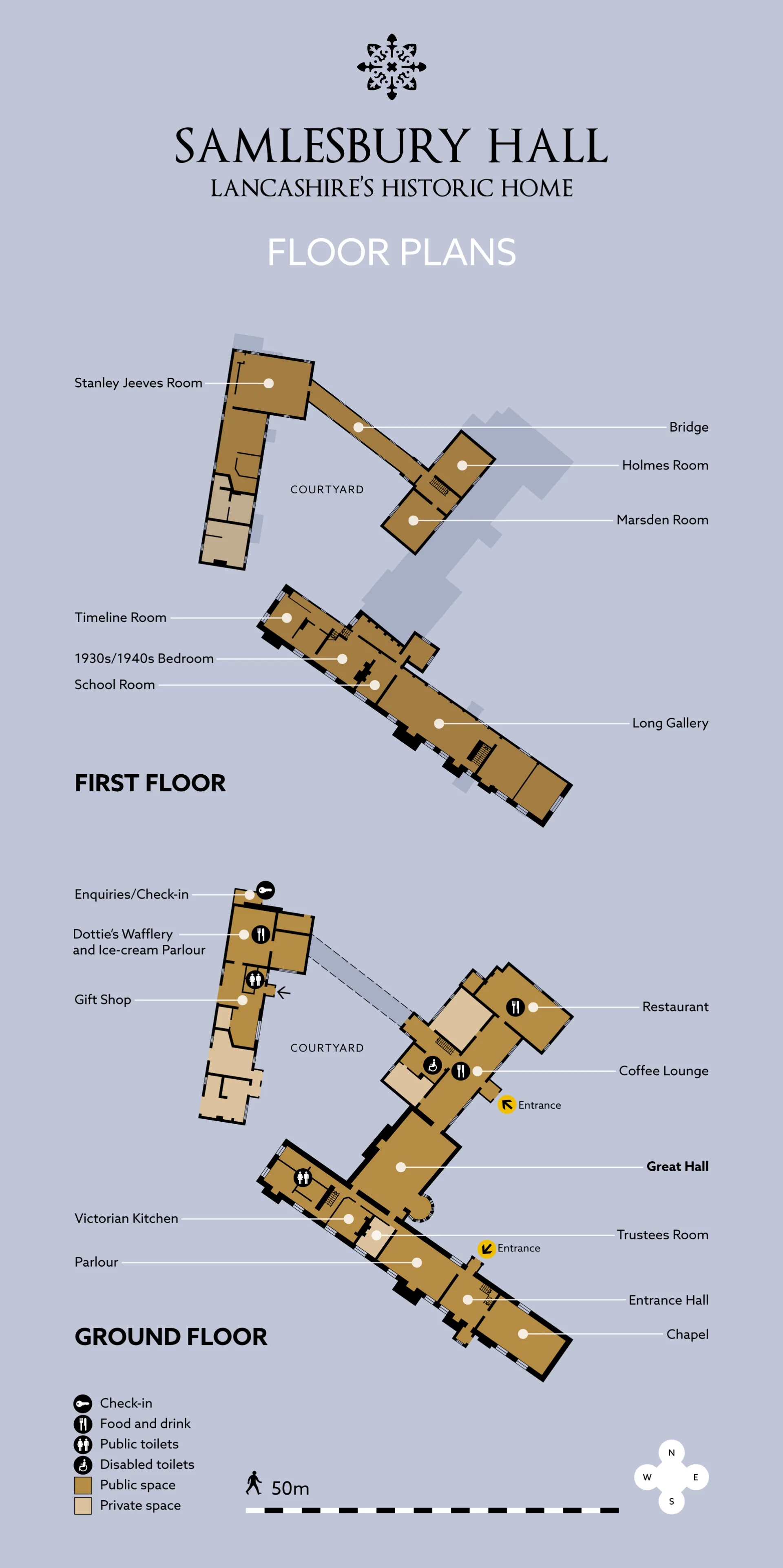 Samlesbury Hall floor plans