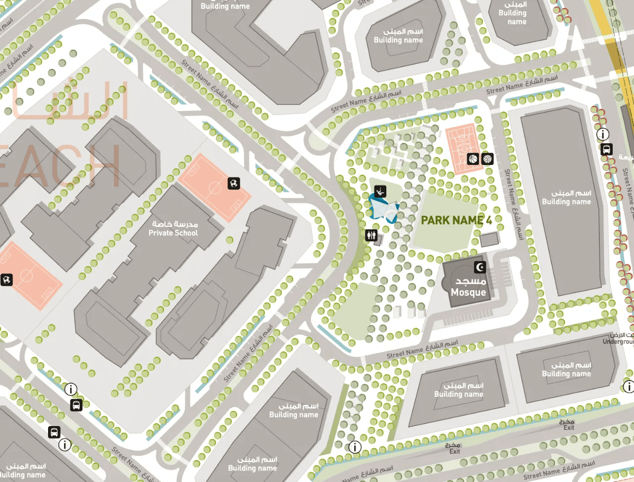 Extract from development work on the map Extract from development work on the map
